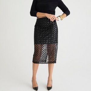 NWT J.Crew Collection Lattice Sequin Pencil Skirt